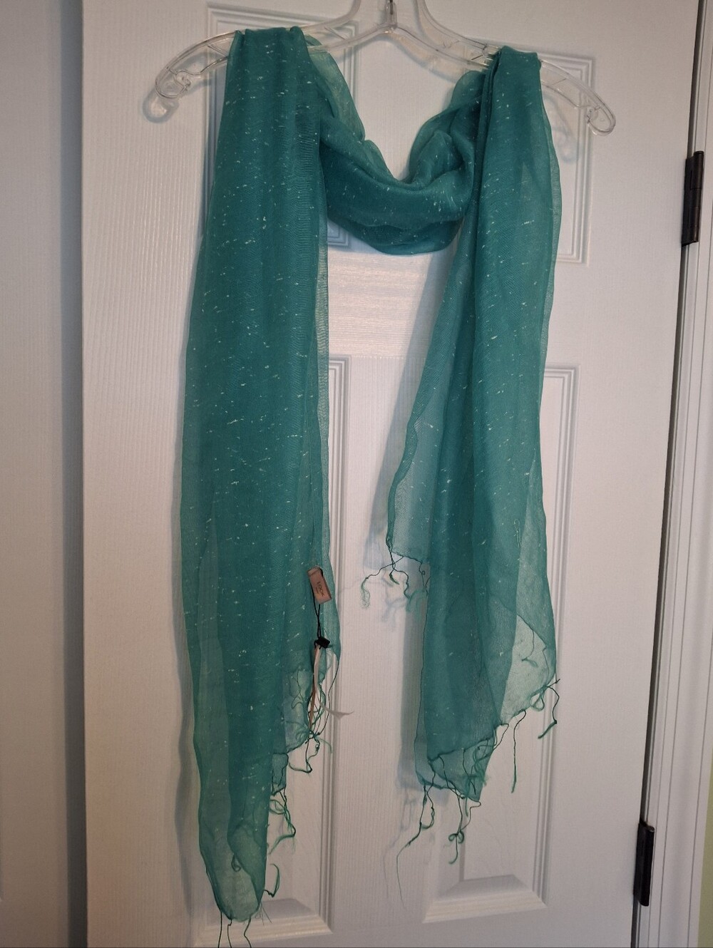 Lightweight Teal Sheer Silk Scarf